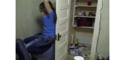 Trying to balance yourself on a door