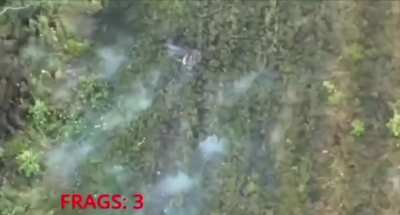 Russian fiber optic drone operator seeking Ukrainian soldiers in the bushes and tall grass