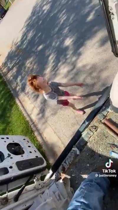 Testing what her parents told her not to do…