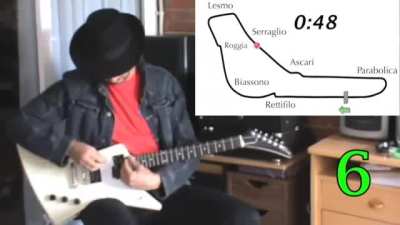 A antiga volta recorde de Monza do Rubinho, feita na guitarra. A prova cabal de que os V10 eram música aos ouvidos.