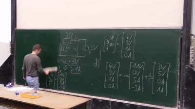 Professor almost gets hit by falling blackboard.