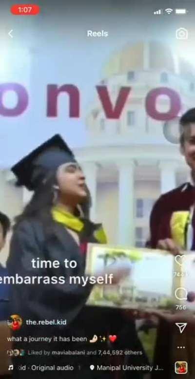 Rich Girl in convocation ceremony (Indian Parliament Minister is dying inside)
