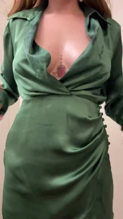 This green blouse might be too baggy to go out in