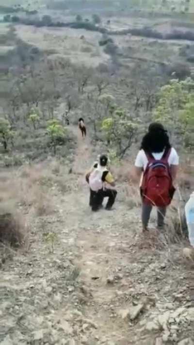 HMC while she forgot to pull the emergency brakes.