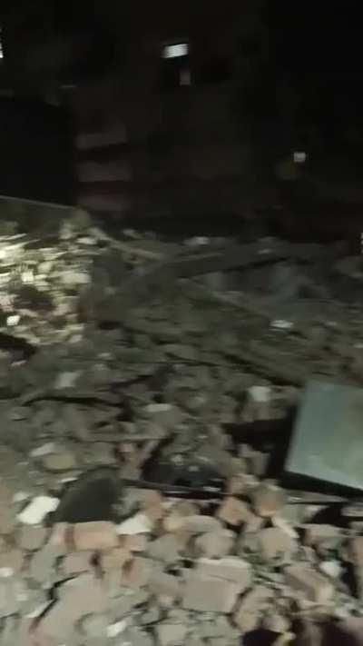 A whole building collapsed in Rohini. After-effect of yesterday's earthquake?