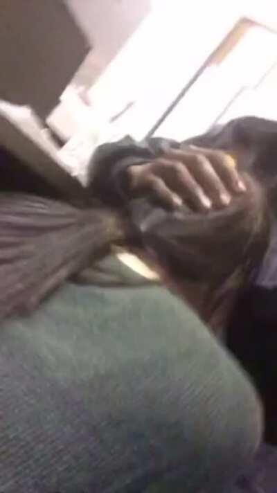 Lost her apartment keys so she sucks security guard for new ones