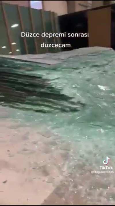 Glass factory after earthquake