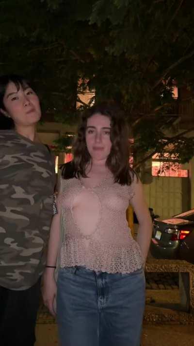 A tiktok she made in her see-through top (which was quickly taken down)