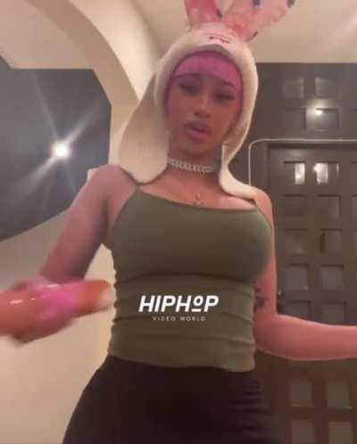 Cardi B shakes whipped cream and moans for 20 seconds
