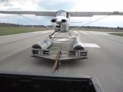 How a seaplane takes off from land