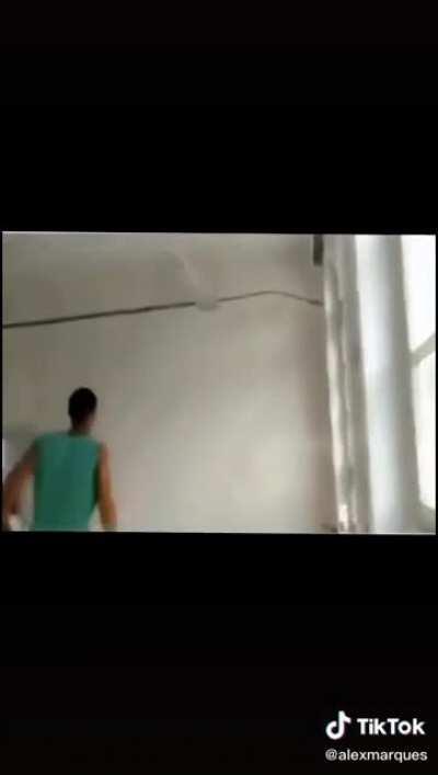 Man brings wall down with voice