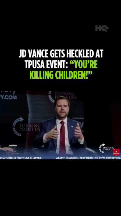 Another video of JD Vance being Heckled during Turning Point Today