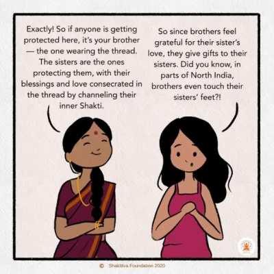 Megha is confused about 'Raksha Bandhan', given all the recent articles making it out to be a patriarchal festival. Check out what her friend Bharati tells her! “Suno Sakhi”: A Shaktitva Production'; Art by - sketchesandson