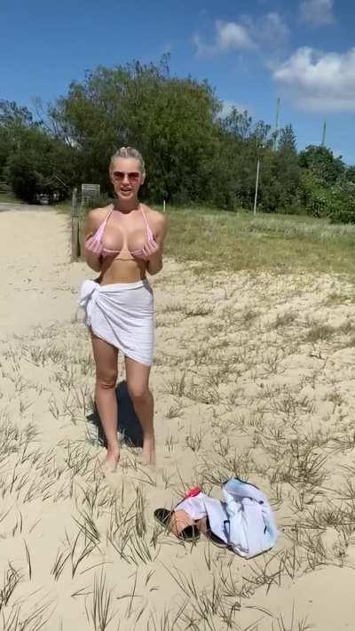 Couldn’t resist getting my tits out