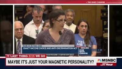 To prove Covid vaccines make the human body magnetic