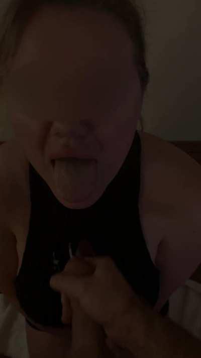 After A Week of Edging I let Him Cum on My Big Tits