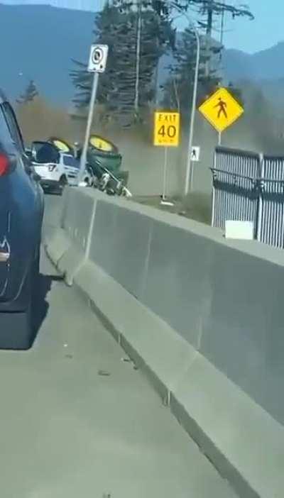 What could go wrong ramming a cop car with a 750k tractor