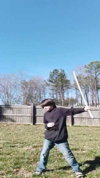 Swinging a rod crazily