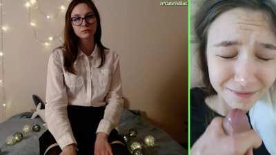 Cutie getting sprayed