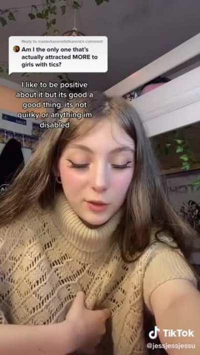 14y.o. Girl being sexualized for her real tics. Probably the reason so many fake tics- they think it makes them more attractive? Cute?