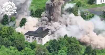 Ukrainian MiG-29 dropped French AASM HAMMER guided bomb on Russian military base in the village of Dronovka, Kursk Region. July 2025. [Published 06.07.2025]