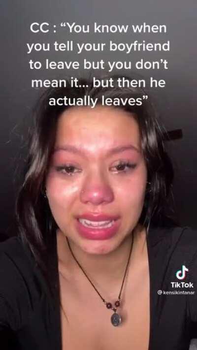 Telling your boyfriend to leave.