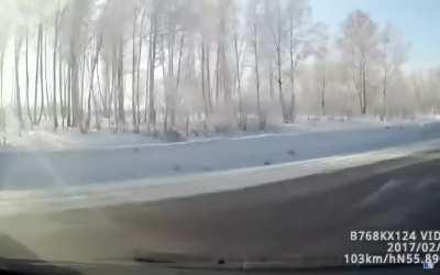 Russia: Author crashes into a car