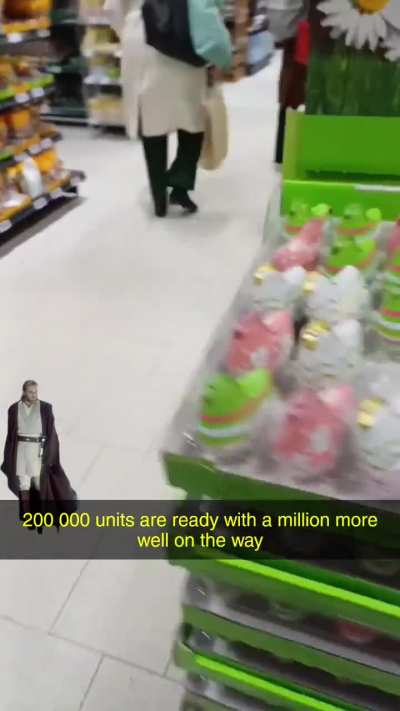 going to the supermarket around easter feels like you're inspecting the whole clone army
