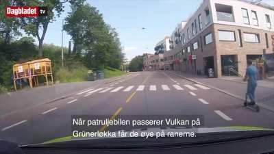 [Norway] Risky Police Pursuit through park with pedestrians