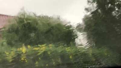 Two and a half minutes of heavy rain to quiet drizzle from within a car for you.