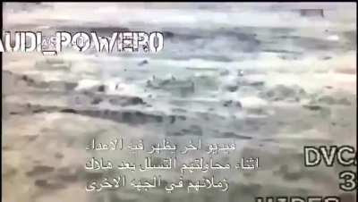 Saudi tank(Abrams)targets Houthis in Yemen Saada-Alep