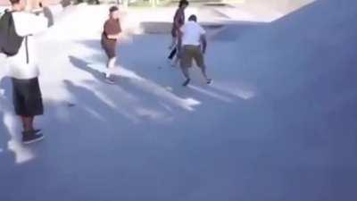 Skater starts a fight he can't finish