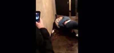 University of Oklahoma football players pick fight with career wrestlers. “Which one you want?”