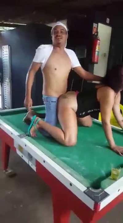 Man Bangs Girl On Pool Table