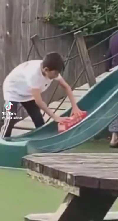 Kid getting hurt is funny