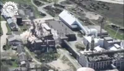 The Ukrainian Armed Forces carried out a MiG-29 airstrike using a guided French AASM HAMMER aerial bomb at the UAV storage and assembly site. April 2025, Kursk region, Tetkino village.