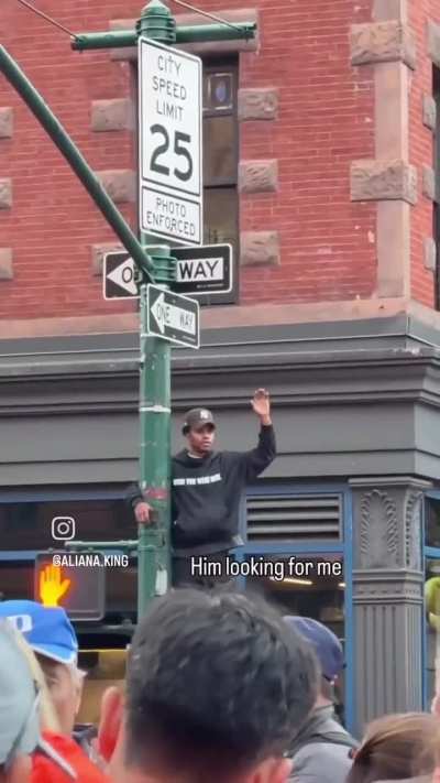 She's got her own hype man.