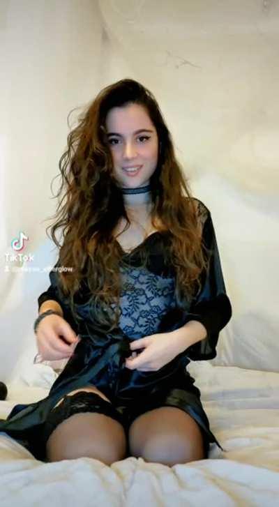 This is how a good girl waits for you to come home