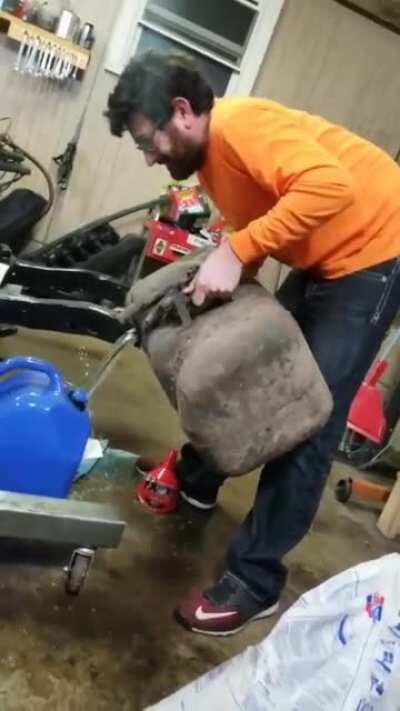 Wow. Let’s just stand back and watch gasoline go everywhere with a space heater next to us