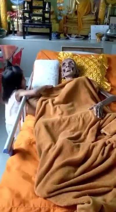 Luang Pho Yai, a Thai Buddhist monk when he was 109 years old