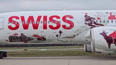 Swiss Air brand new A350 with special livery.