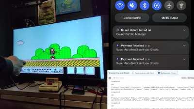 Super Mario coins paid out in sats