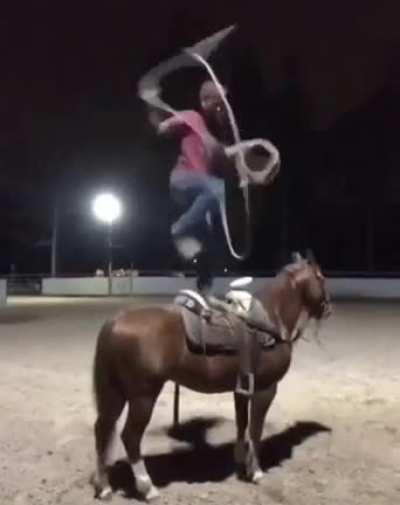 WCGW standing on a horse