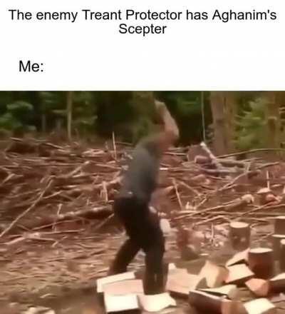 When you see the Treant finished his Agh's