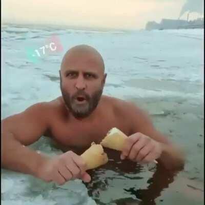 Not what I expected when ice fishing