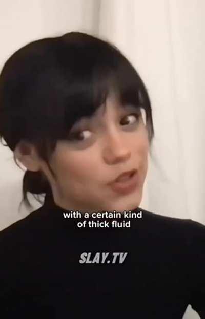 Jenna Ortega had thick fluid in her mouth 💦 💦