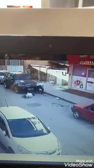 Wizard gets struck by a powerful long ranged spell.