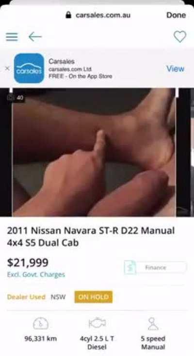 When you're advertising your car online, don't upload your whole camera roll without checking it first