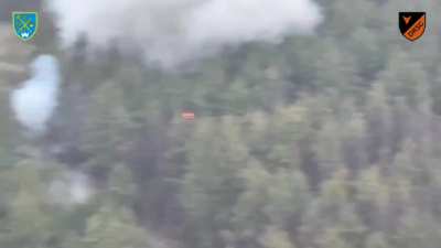 Drone footage by the Tactical Group Odesa showing an attack on a Russian Grad rocket field storage.