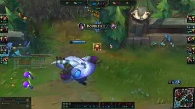 My Yuumi teleported into the tower and broke my ankle for a second.